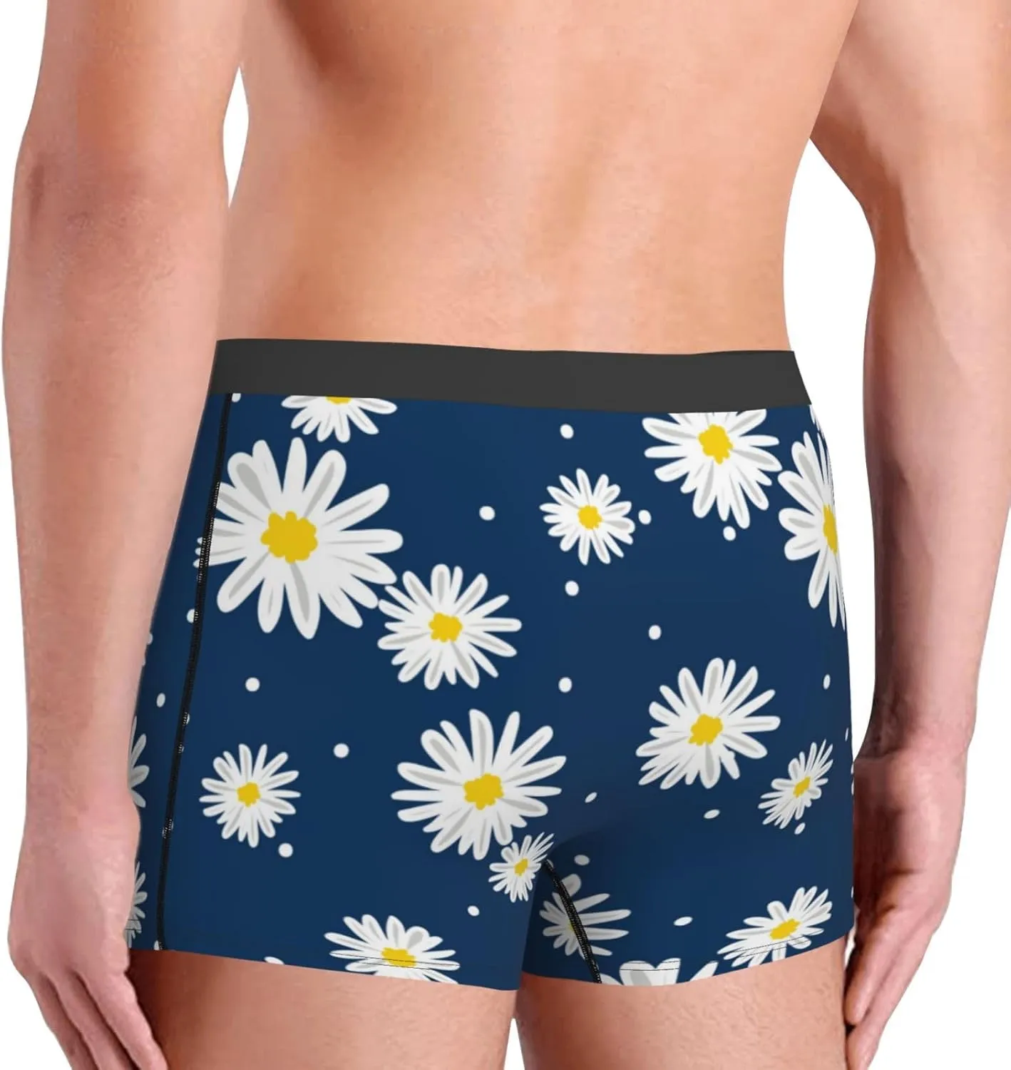 Daisies Flowers Print Boxer Briefs For Men Breathable Underwear-