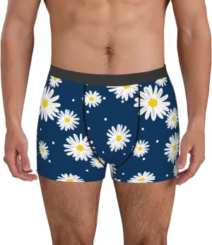 Daisies Flowers Print Boxer Briefs For Men Breathable Underwear-