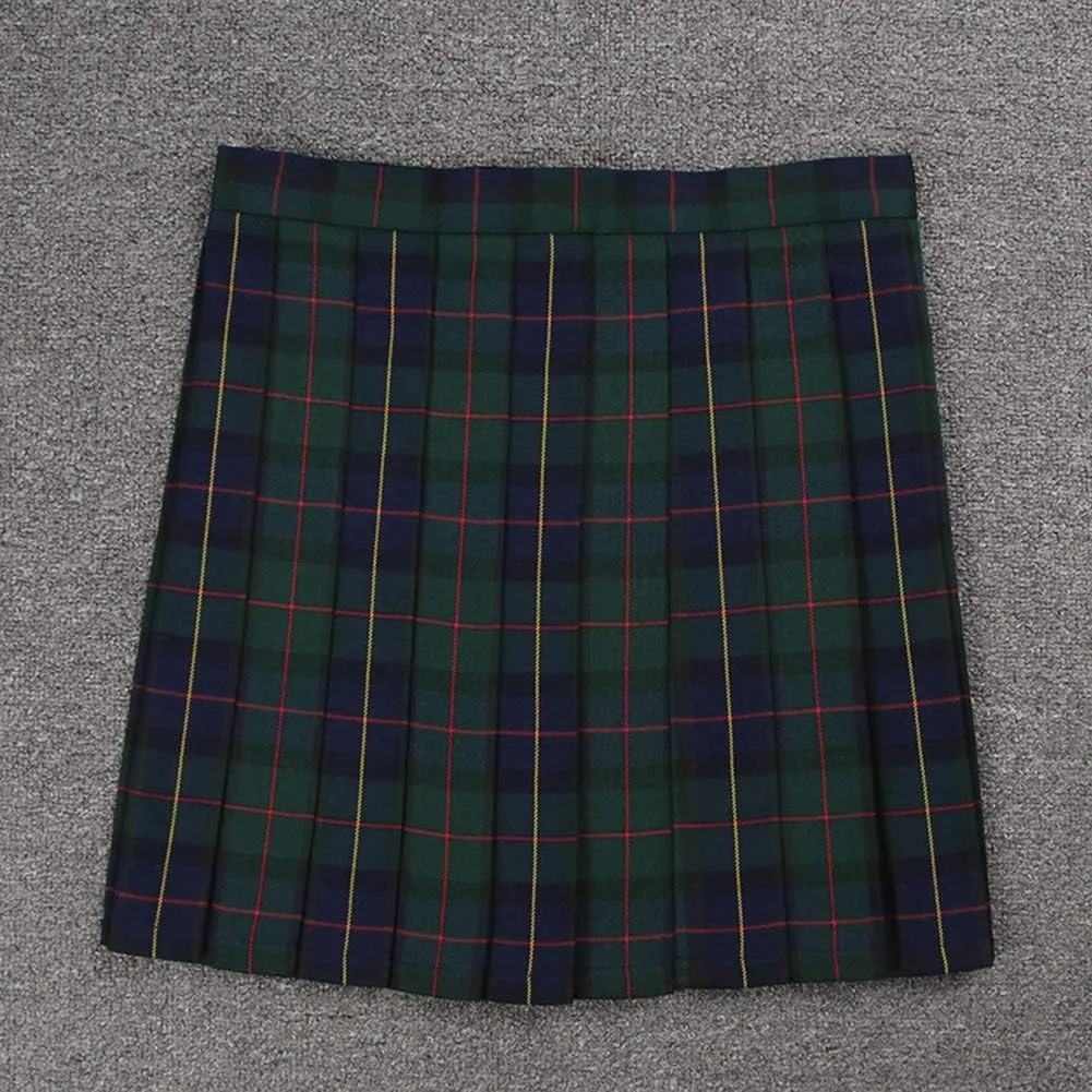 DCUTERQ Women's High Waisted Pleated School Skirt High Waisted Girl Uniform Mini Casual Skirts A-line Skorts