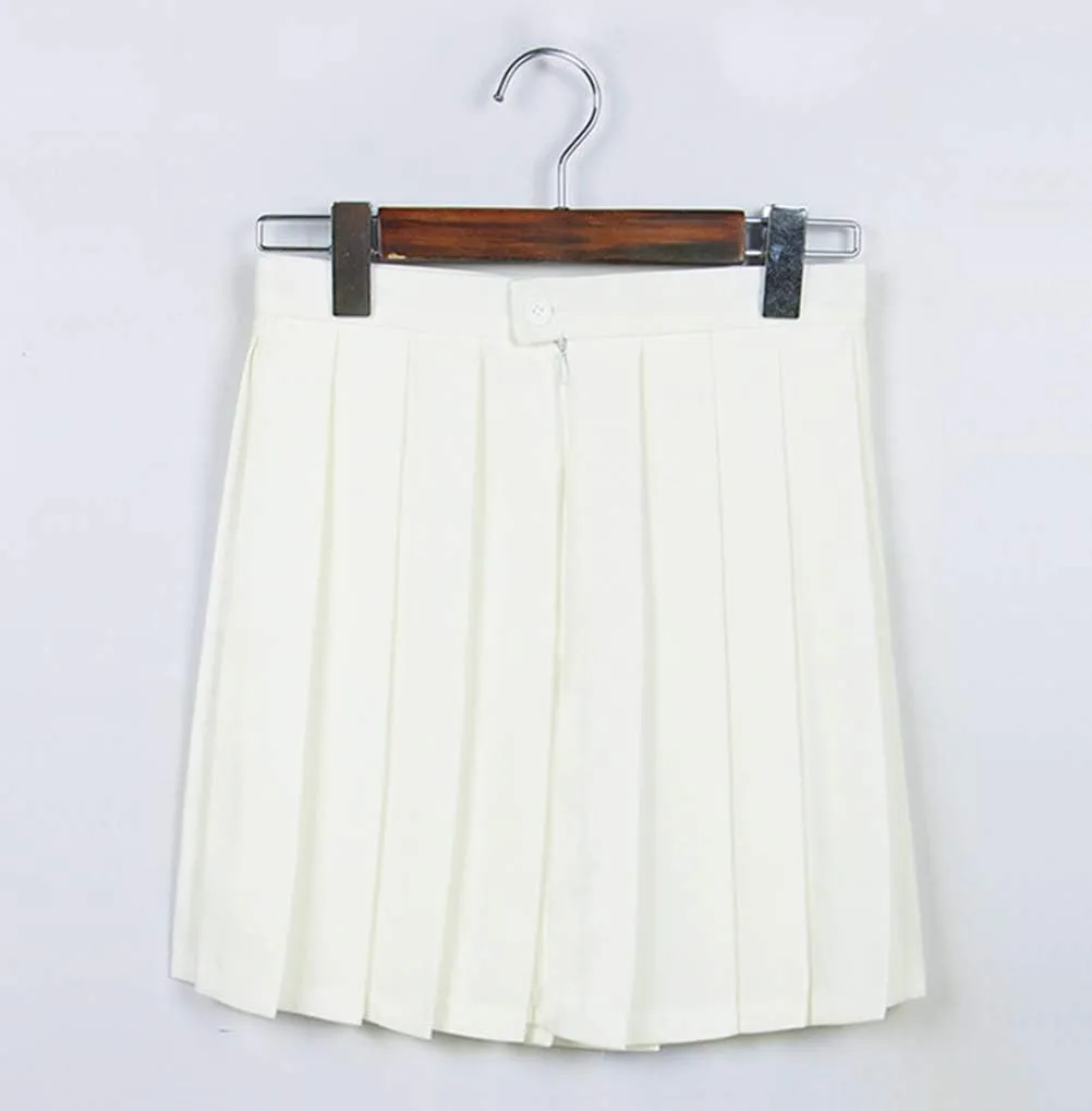 DCUTERQ Women's High Waisted Pleated School Skirt High Waisted Girl Uniform Mini Casual Skirts A-line Skorts