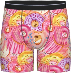 Donut Pattern Mens Boxer Briefs Underwear Boxer Shorts Quick Dry