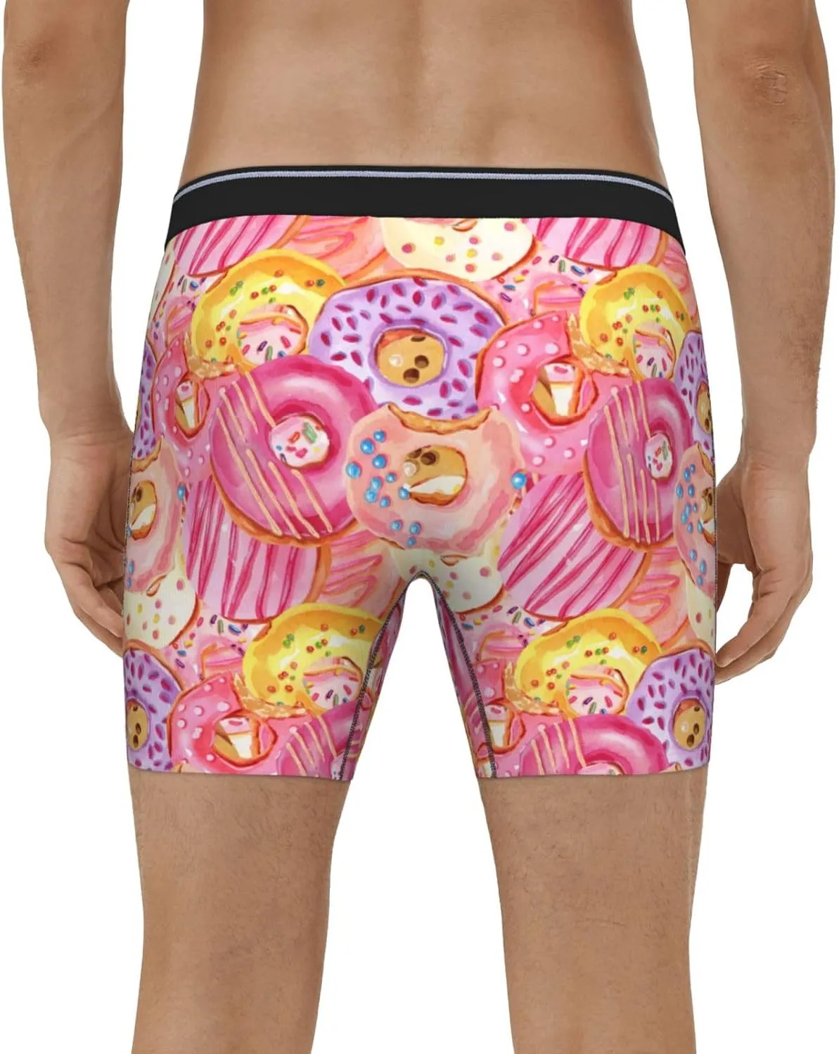 Donut Pattern Mens Boxer Briefs Underwear Boxer Shorts Quick Dry