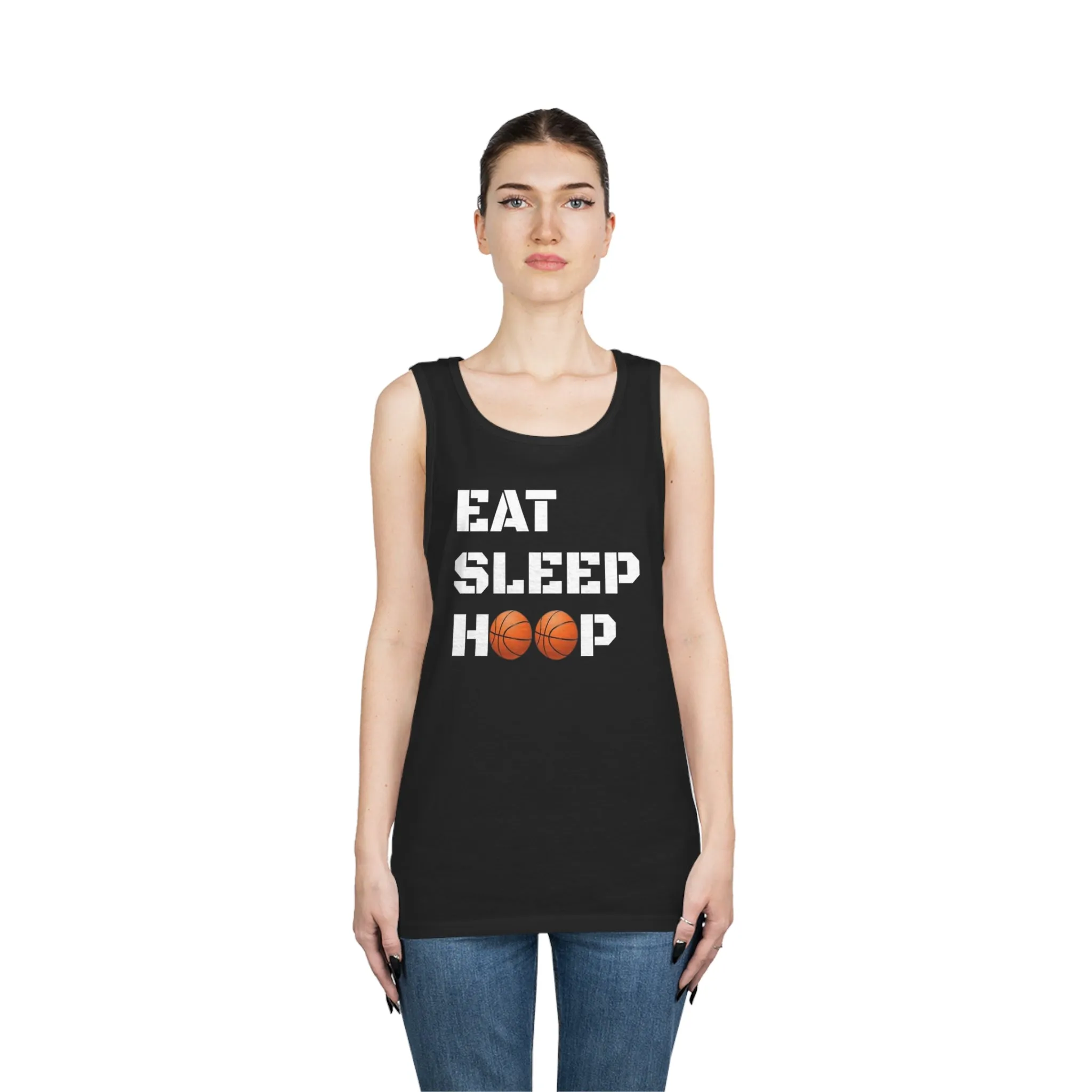 Eat Sleep Hoop Unisex Heavy Cotton Tank Top