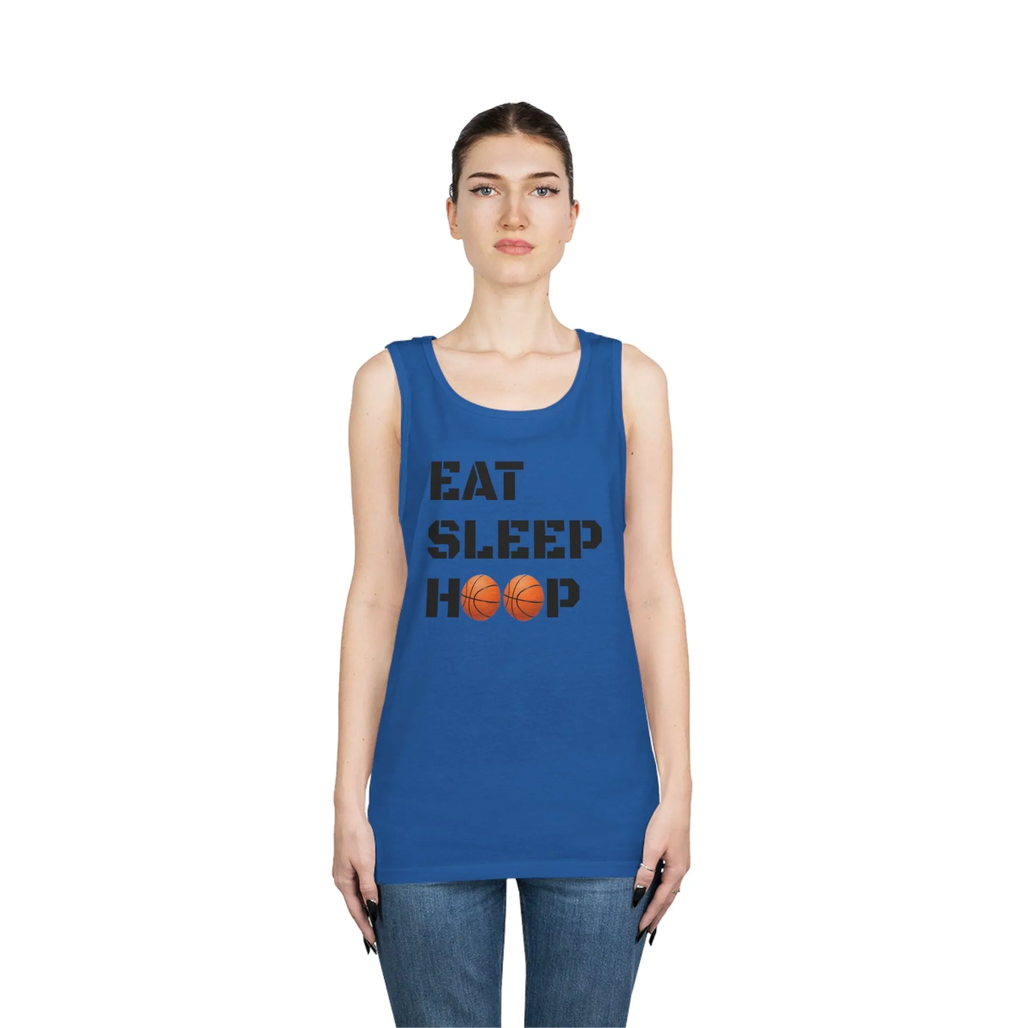 Eat Sleep Hoop Unisex Heavy Cotton Tank Top
