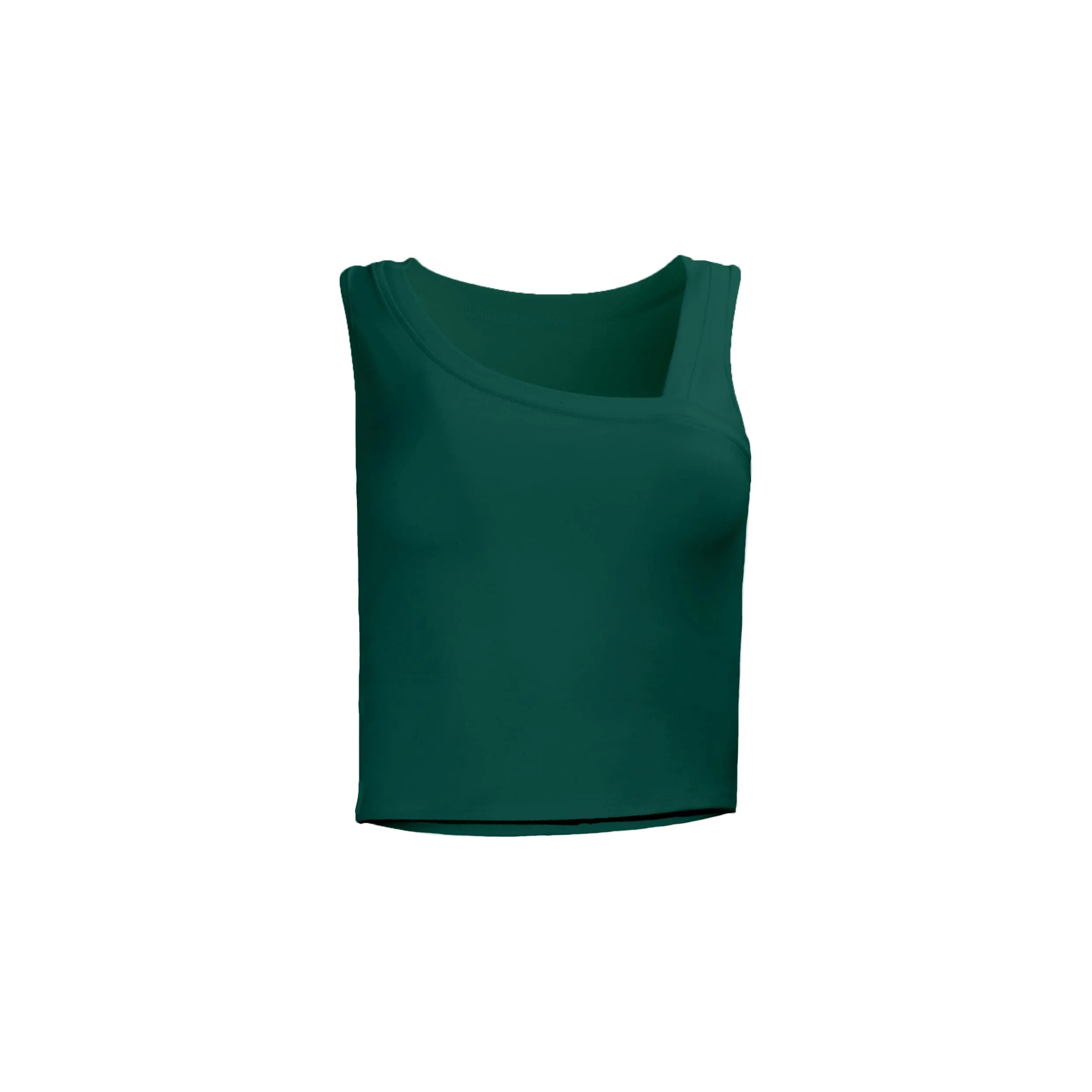 Eden Asymmetrical Organic Cotton Tank - Forest