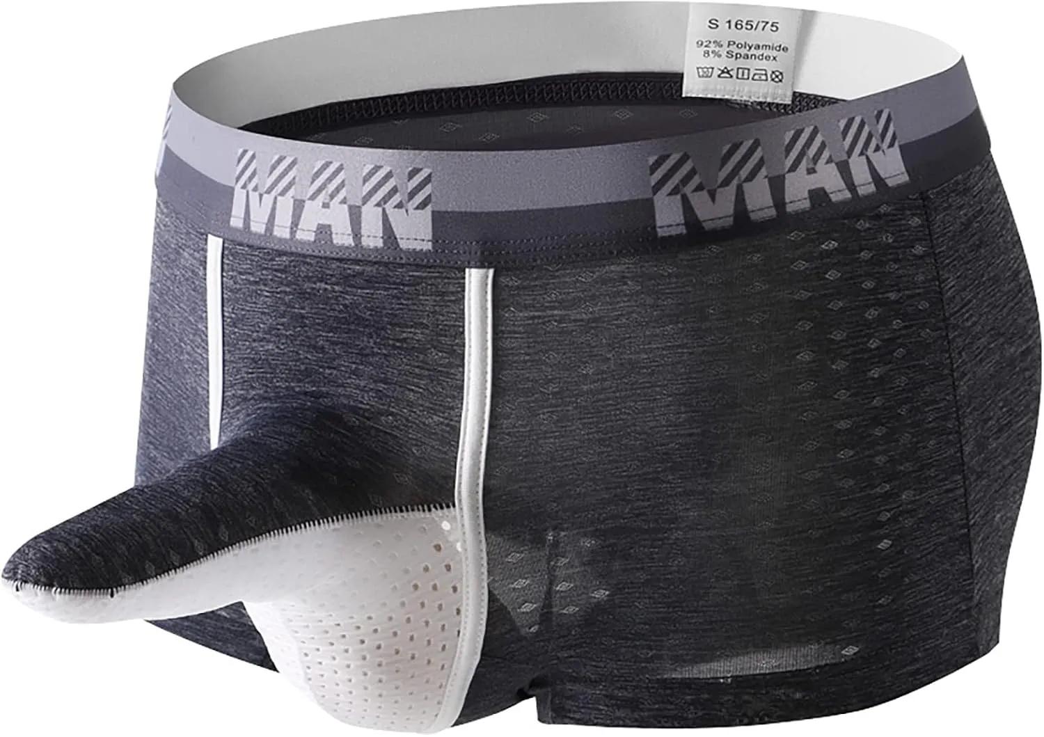 eywlwaar Men's Breathable Boxer Briefs Pouch Mesh Trunks Underwear