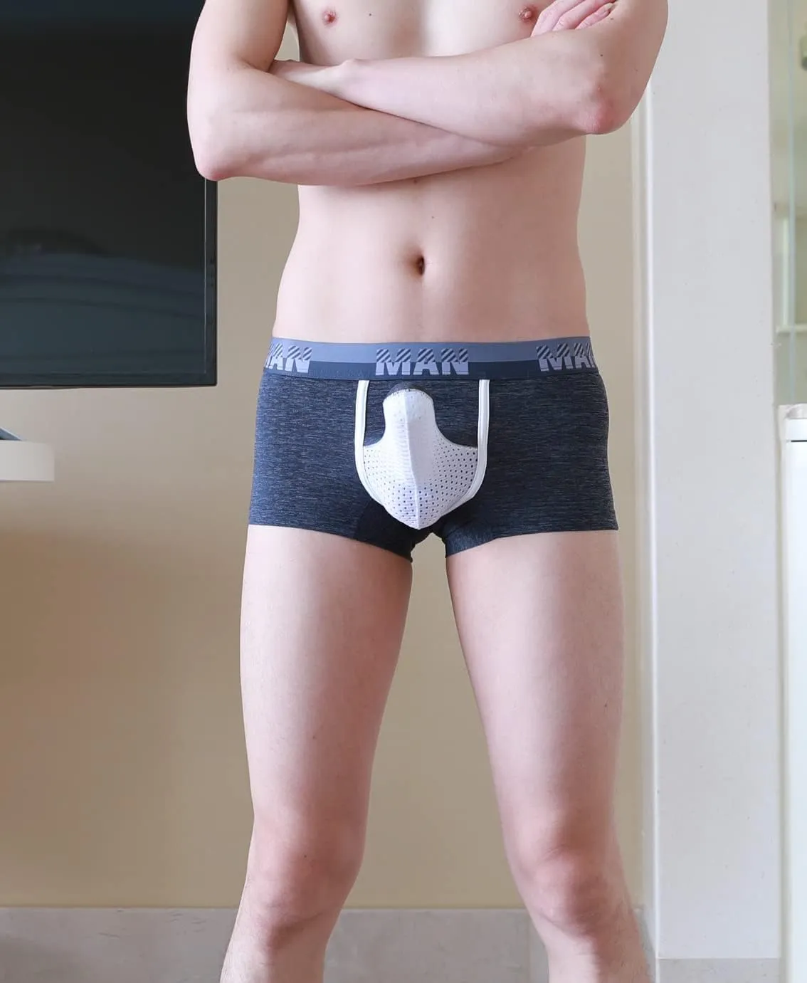 eywlwaar Men's Breathable Boxer Briefs Pouch Mesh Trunks Underwear