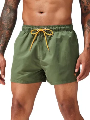 Floerns Men's Quick Dry Swim Trunks Drawstring Waist Beach Shorts