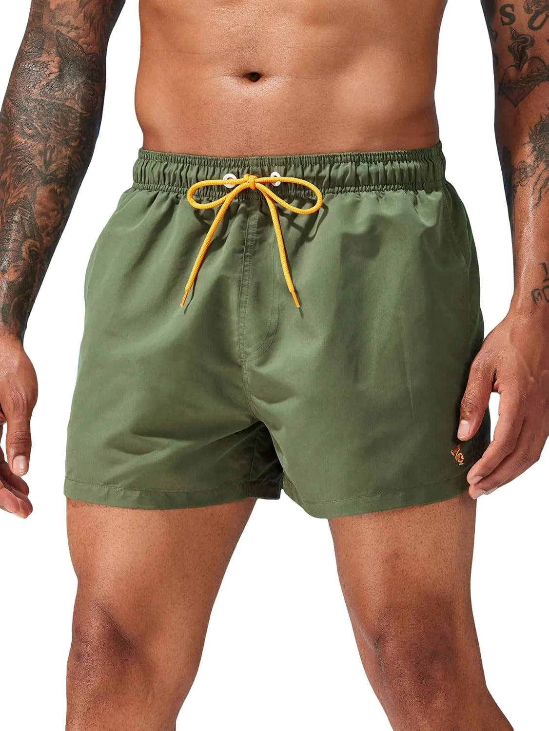 Floerns Men's Quick Dry Swim Trunks Drawstring Waist Beach Shorts