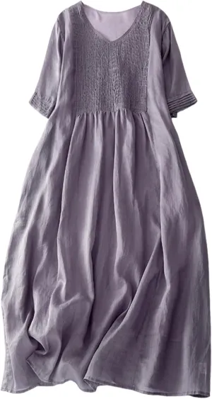 Flowy Dresses for Women,Short Sleeve Tshirt Dress Casual Crew Neck Beach Vacation Dress Summer Long Maxi Sundresses
