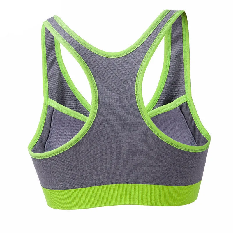 Front Zipper Push Up Sports Bra