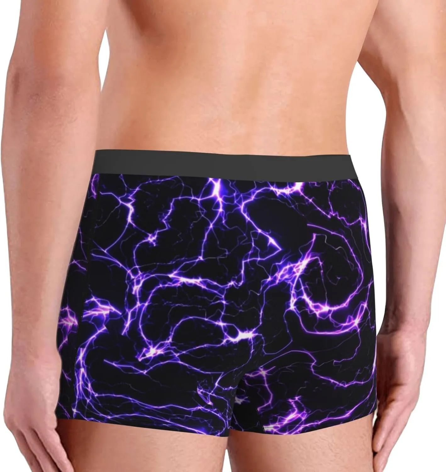 Galaxy Lightning Print Boxer Briefs For Men Breathable Underwear-