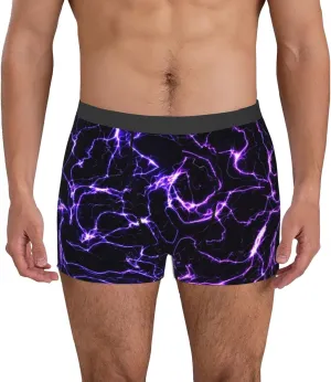 Galaxy Lightning Print Boxer Briefs For Men Breathable Underwear-