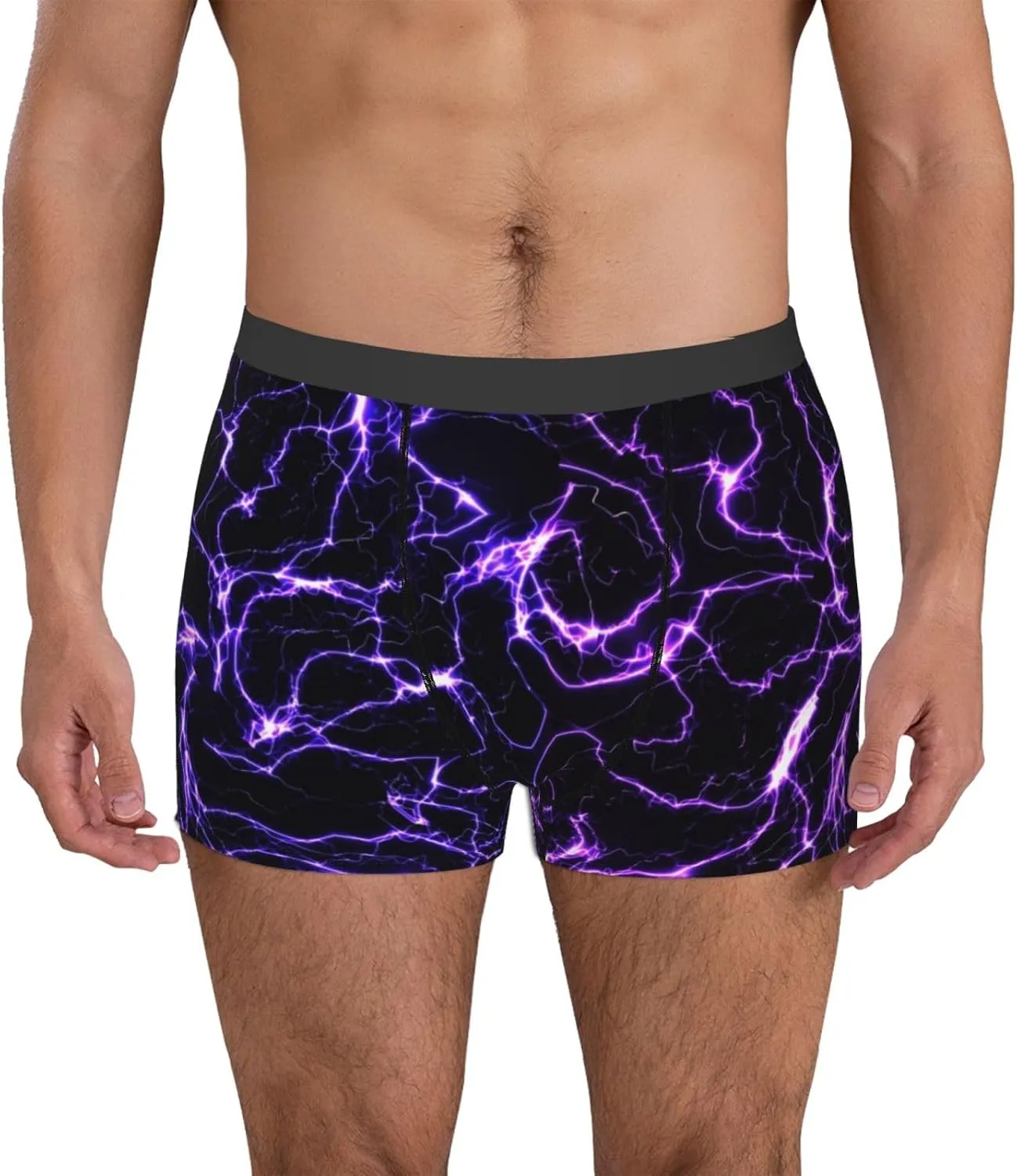 Galaxy Lightning Print Boxer Briefs For Men Breathable Underwear-