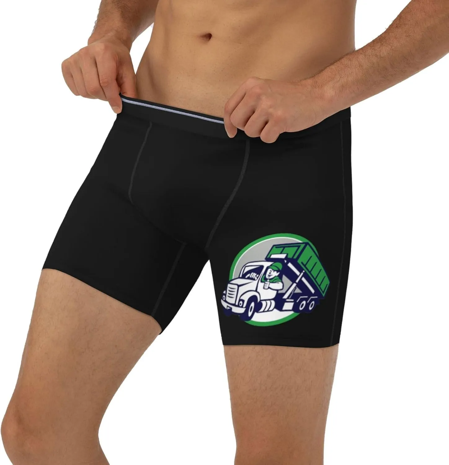 Garbage Truck Men's long leg breathable boxer briefs