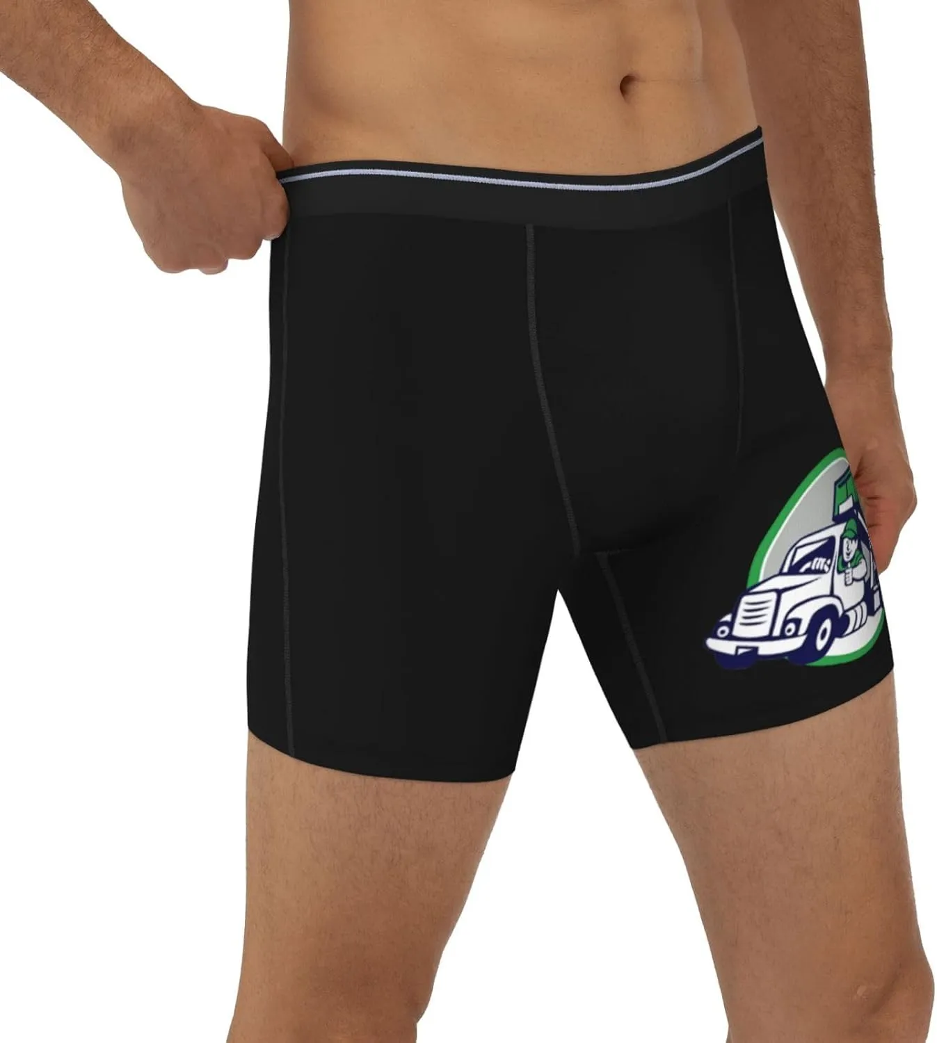 Garbage Truck Men's long leg breathable boxer briefs