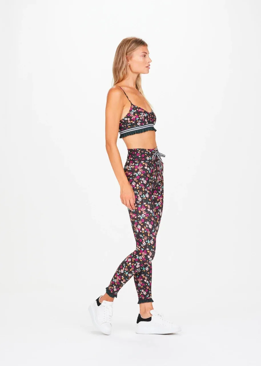 Gardenia Floral Ballet Sports Bra