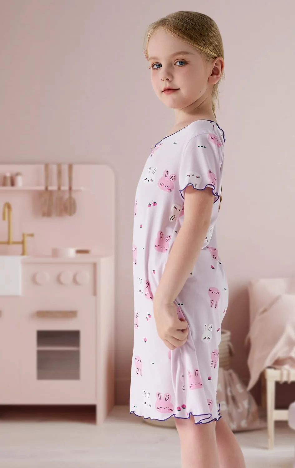 Girls' Summer Dress,Toddler Soft Breathable Dresses 3-12Years