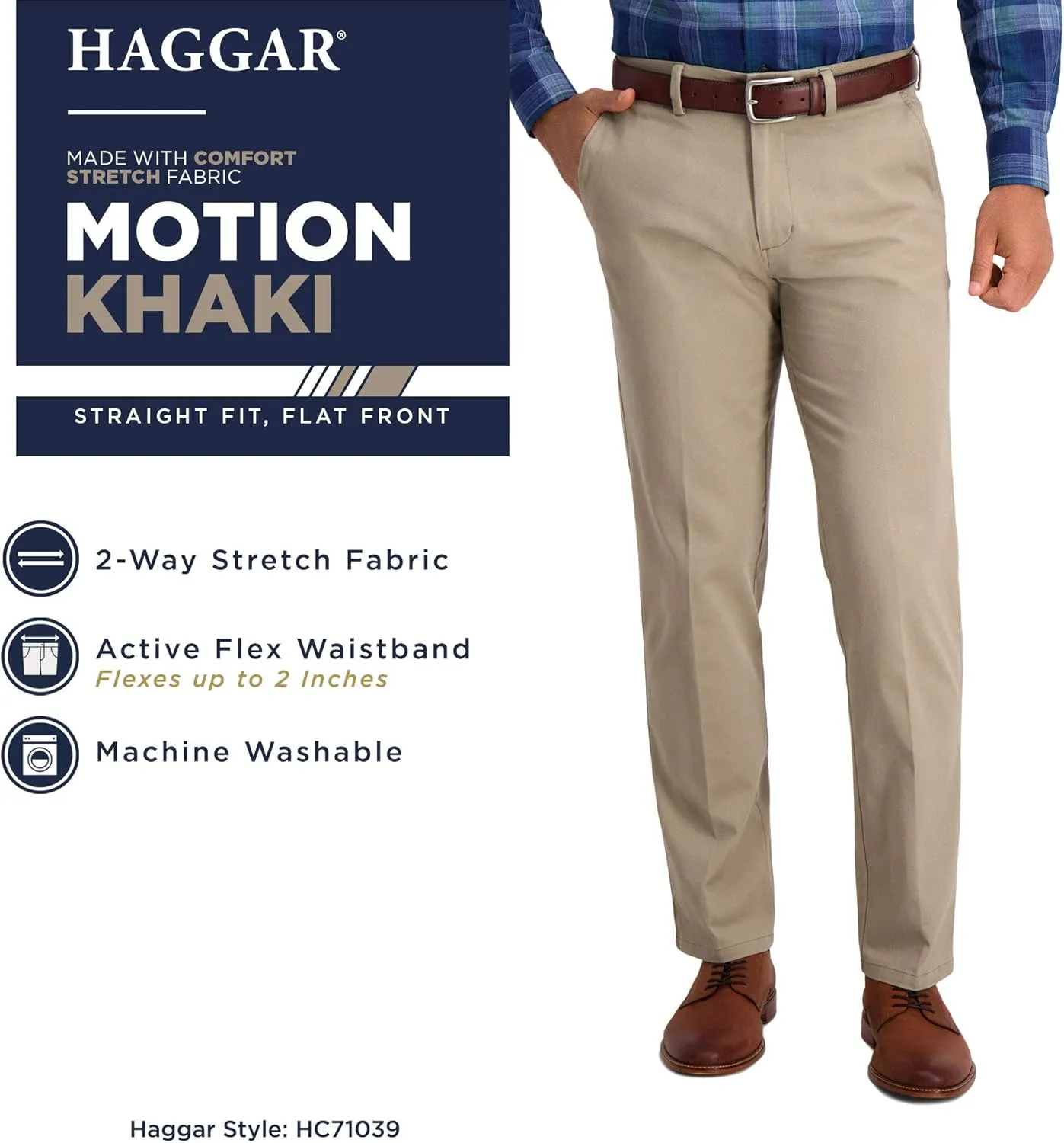 Haggar Men's Life Khaki Sustainable Chino