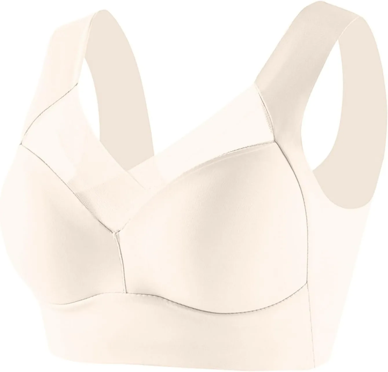Hatmeo Posture Correcting Bras for Women Wireless Push Up Lysine Bra Seamless Breathable Plus Size Full Coverage Bralettes