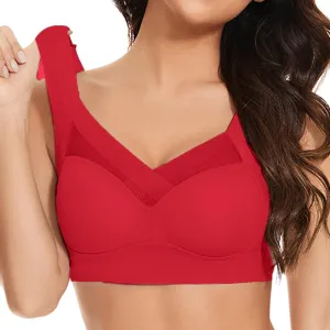 Hatmeo Posture Correcting Bras for Women Wireless Push Up Lysine Bra Seamless Breathable Plus Size Full Coverage Bralettes