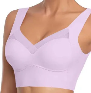Hatmeo Posture Correcting Bras for Women Wireless Push Up Lysine Bra Seamless Breathable Plus Size Full Coverage Bralettes