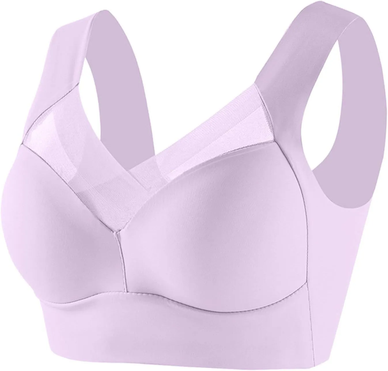 Hatmeo Posture Correcting Bras for Women Wireless Push Up Lysine Bra Seamless Breathable Plus Size Full Coverage Bralettes