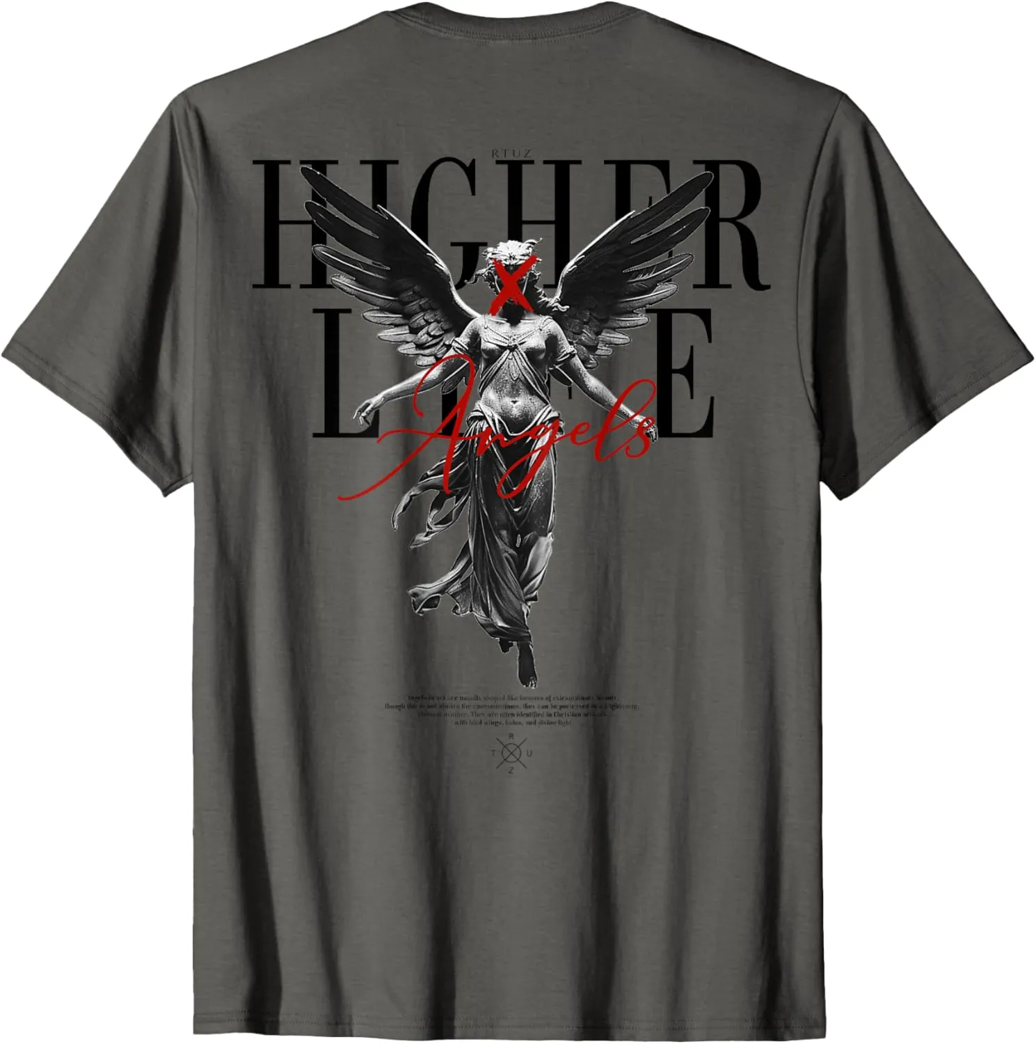 Hip Hop Vintage Edgy Urban Y2K Back Print Streetwear Angel T-Shirt