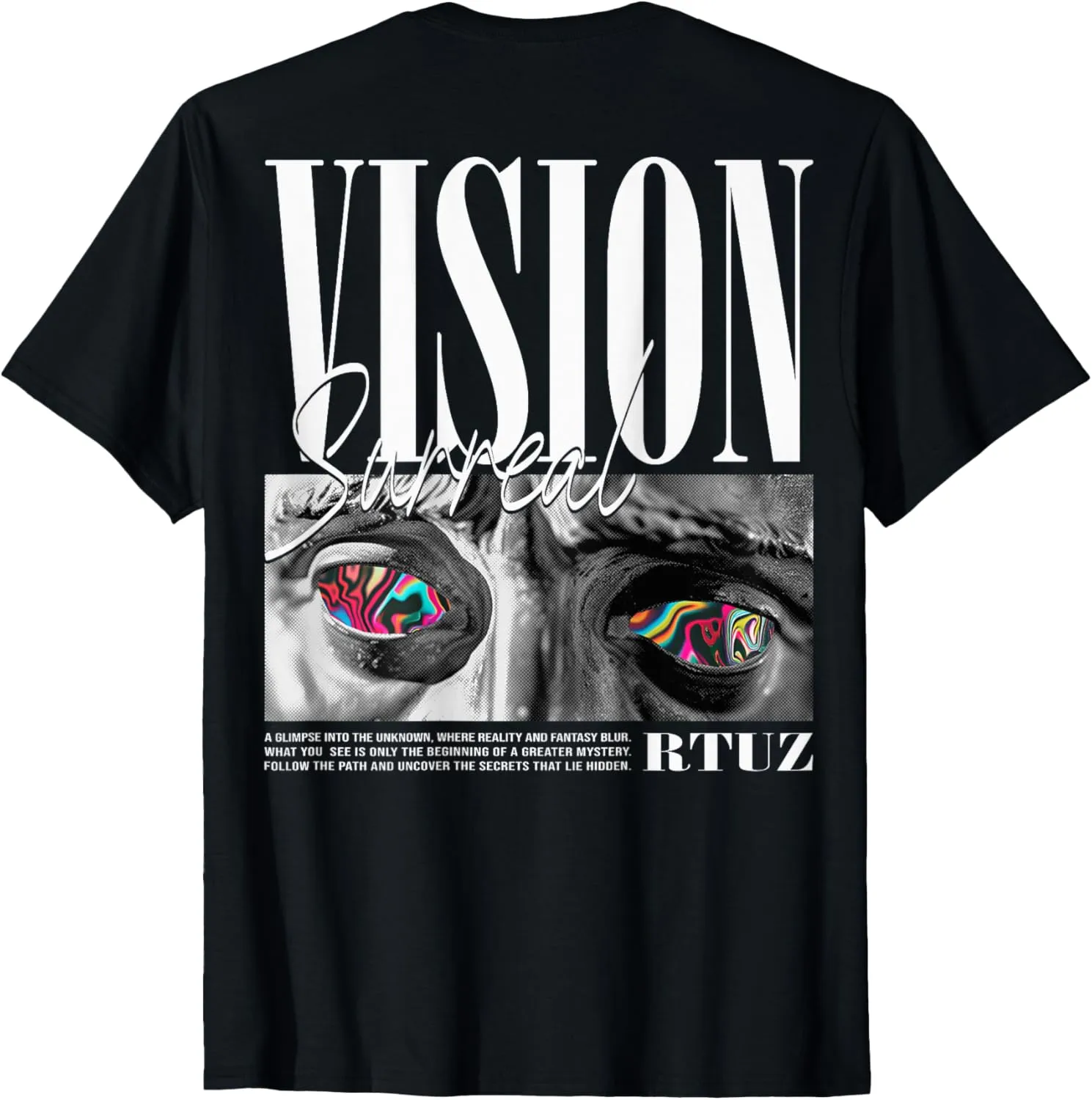 Hip Hop Vintage Edgy Urban Y2K Back Print T-Shirt - Unisex - Black - Small
