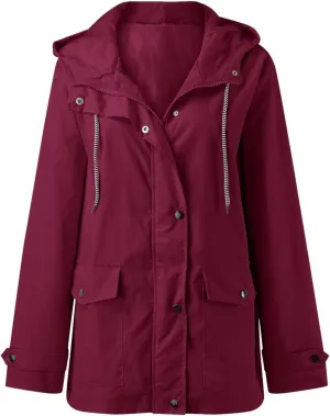 Hooded Trench Coats, Windbreaker Travel Jacket, Womens Jackets, Hiking Jackets for Women, Ladies Lightweight Jackets