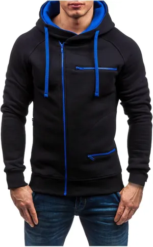 Hoodies for Men, Men Hoodies Casual Hoodies Full Zip Long Sleeve Jacket Sports Hooded Sweatshirt with Pockets 2023