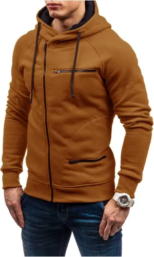 Hoodies for Men, Men Hoodies Casual Hoodies Full Zip Long Sleeve Jacket Sports Hooded Sweatshirt with Pockets 2023
