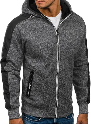 Hoodies for Men, Men Hoodies Casual Hoodies with Pockets Full Zip Long Sleeve Jacket Slim Fit Hooded Sweatshirt 2023