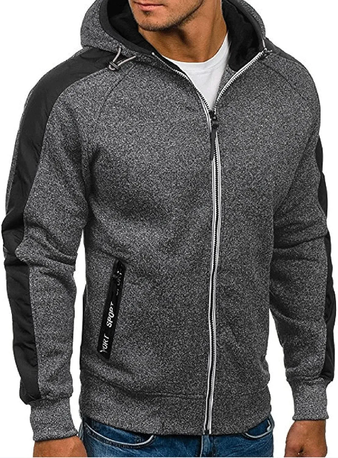 Hoodies for Men, Men Hoodies Casual Hoodies with Pockets Full Zip Long Sleeve Jacket Slim Fit Hooded Sweatshirt 2023
