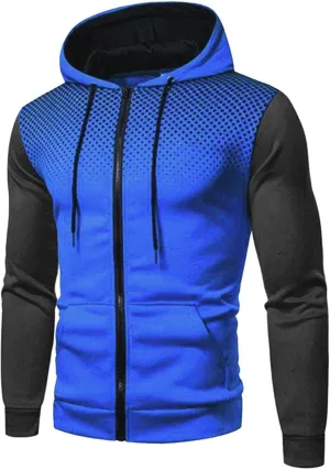 Hoodies for Men,Men's Hoodies,Fashion Polka Dot Mens Athletic Hoodies Full-Zip Sports Long Sleeve Hooded Sweatshirts