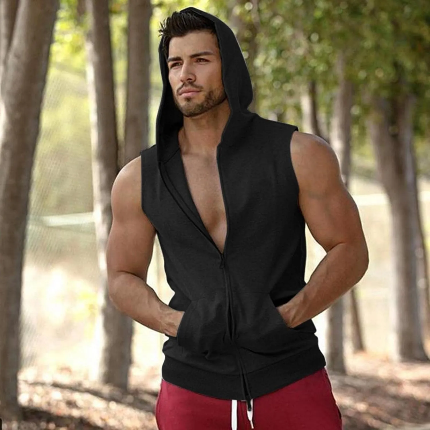 Hoodies for Men,Men's Hoodies,Fashion Polka Dot Mens Athletic Hoodies Full-Zip Sports Long Sleeve Hooded Sweatshirts
