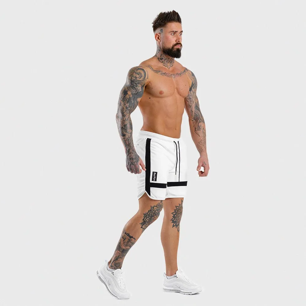 HYPE Shorts - White with Black Panels