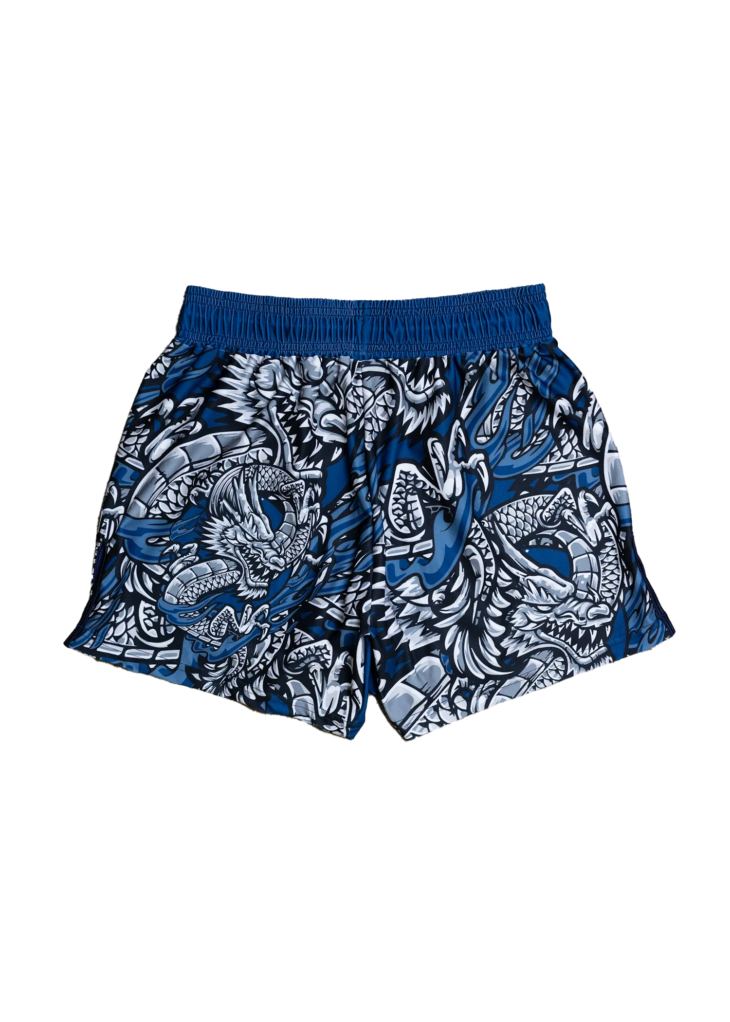 Iron Dragon Fight Shorts (5"&7“ Inseam) - Blue