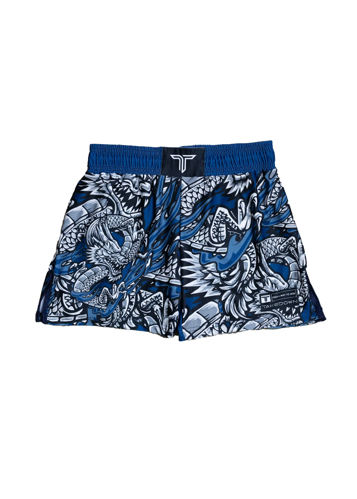 Iron Dragon Fight Shorts (5"&7“ Inseam) - Blue