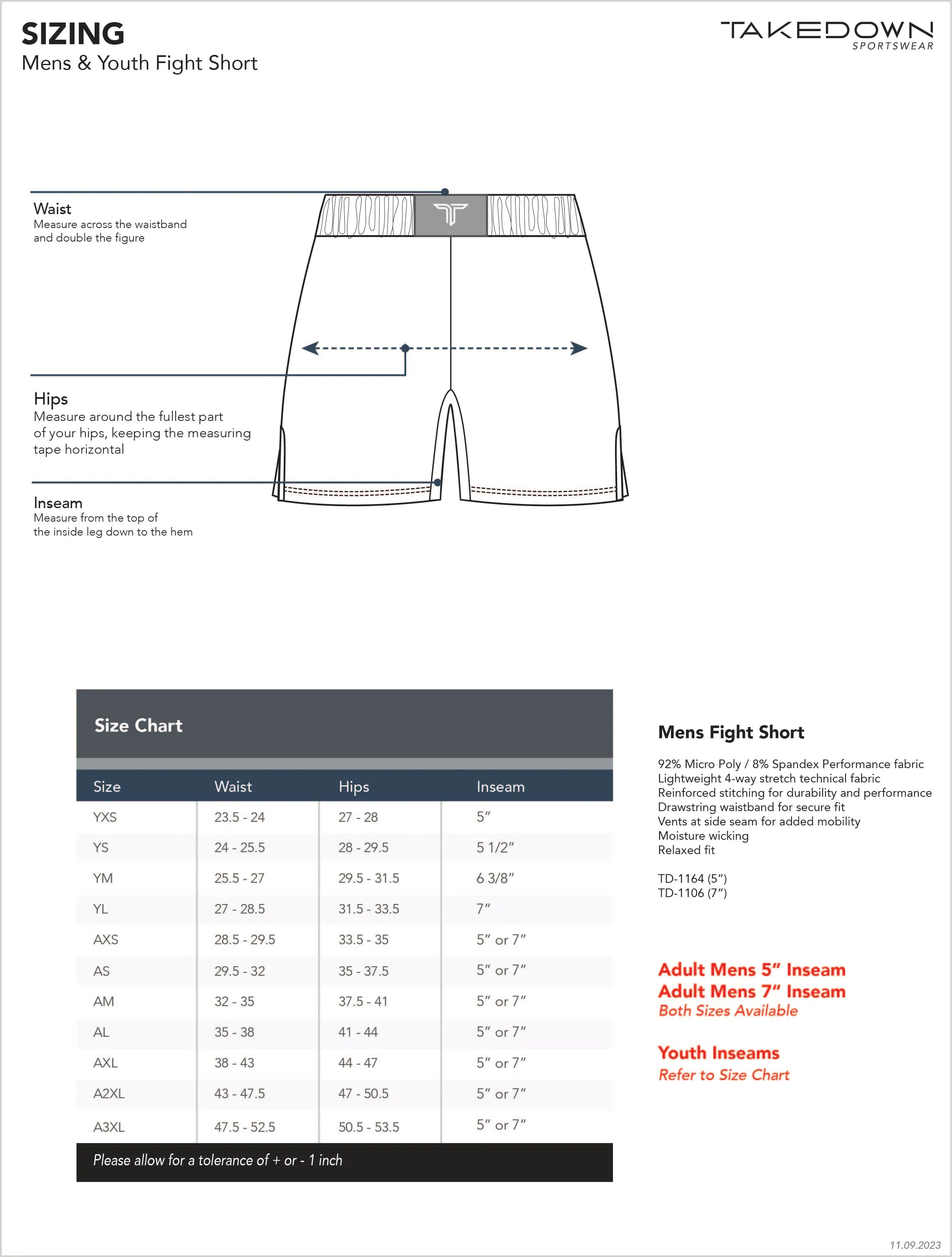 Iron Dragon Fight Shorts (5"&7“ Inseam) - Blue