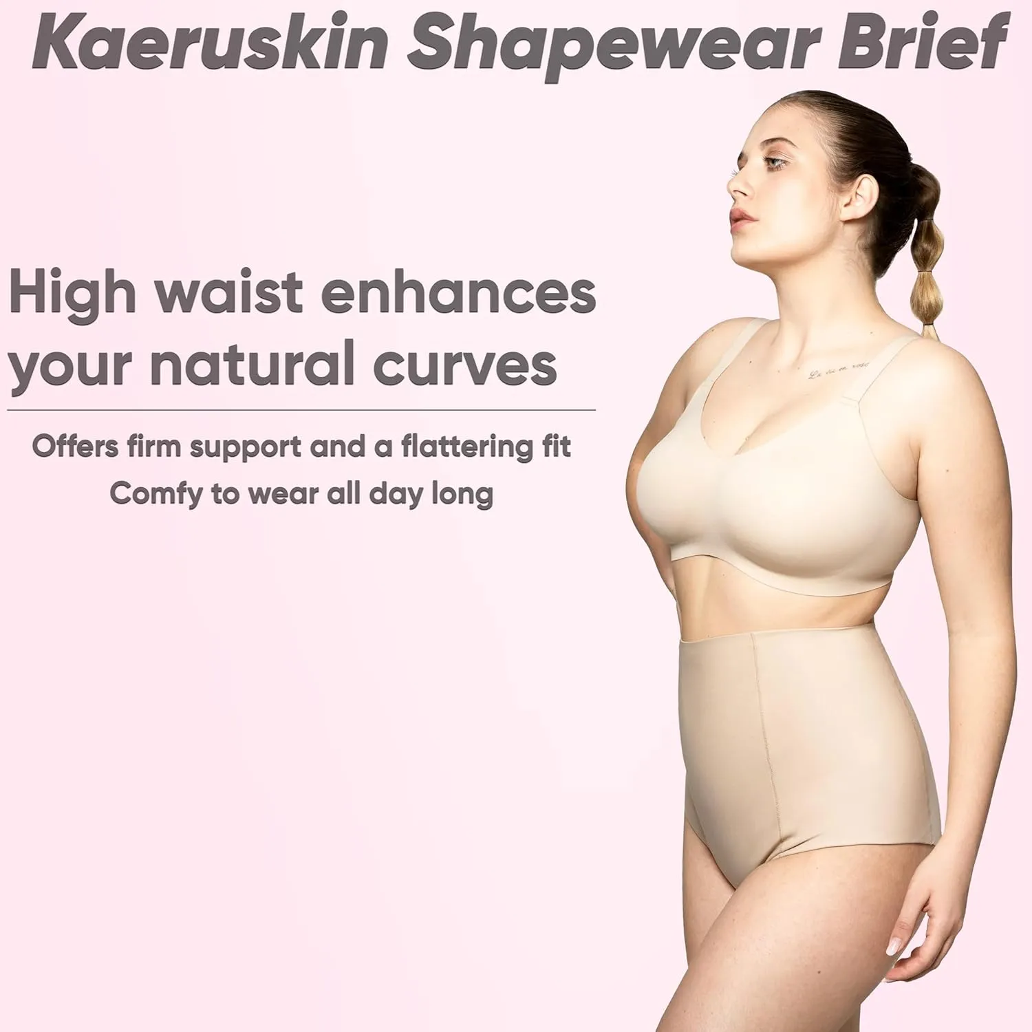 kaeruskin Eco Sustainable High Waisted Shapewear Briefs  Tummy Control Seamless Body Shaper Briefs - Tummy Control Underwear