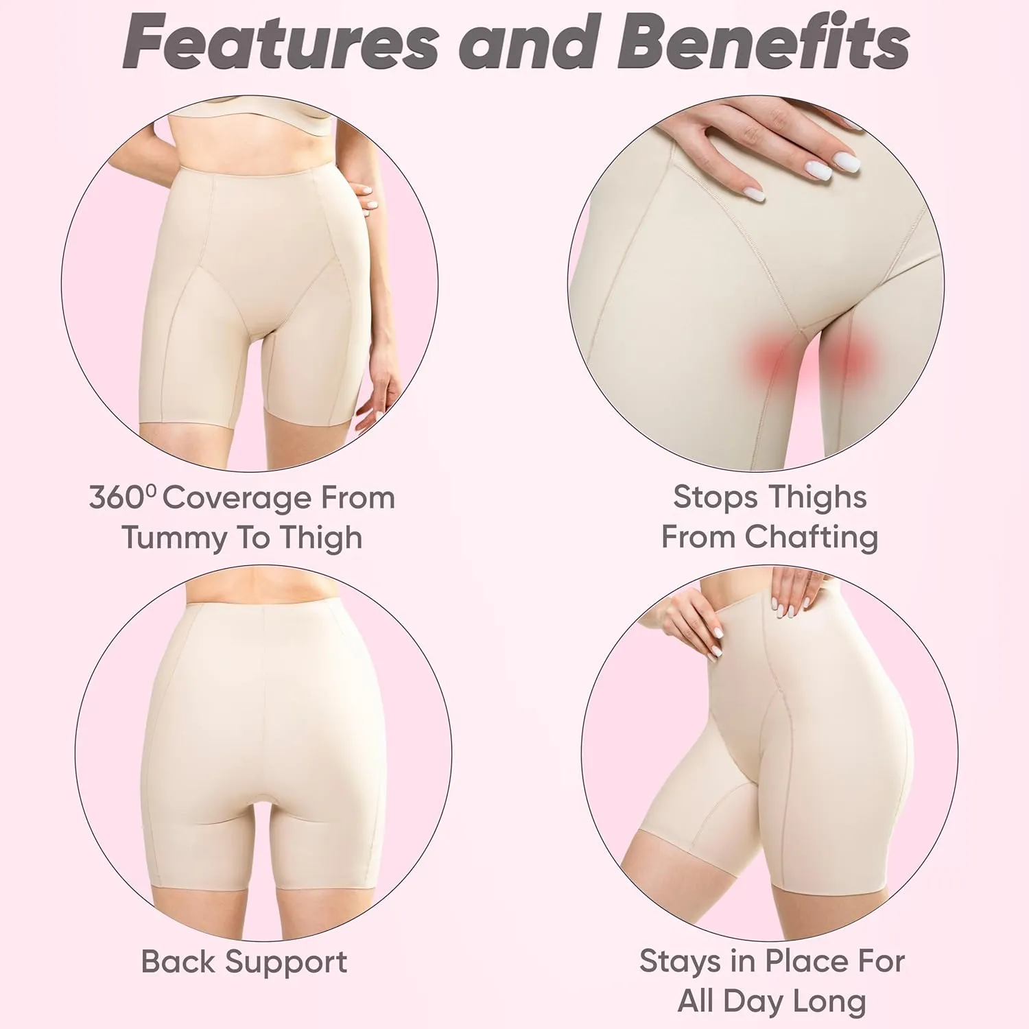 kaeruskin Eco Sustainable Shapewear Shorts - Breathable High Waisted Shapewear Tummy Control  Thigh Slimmer Shorts for Women