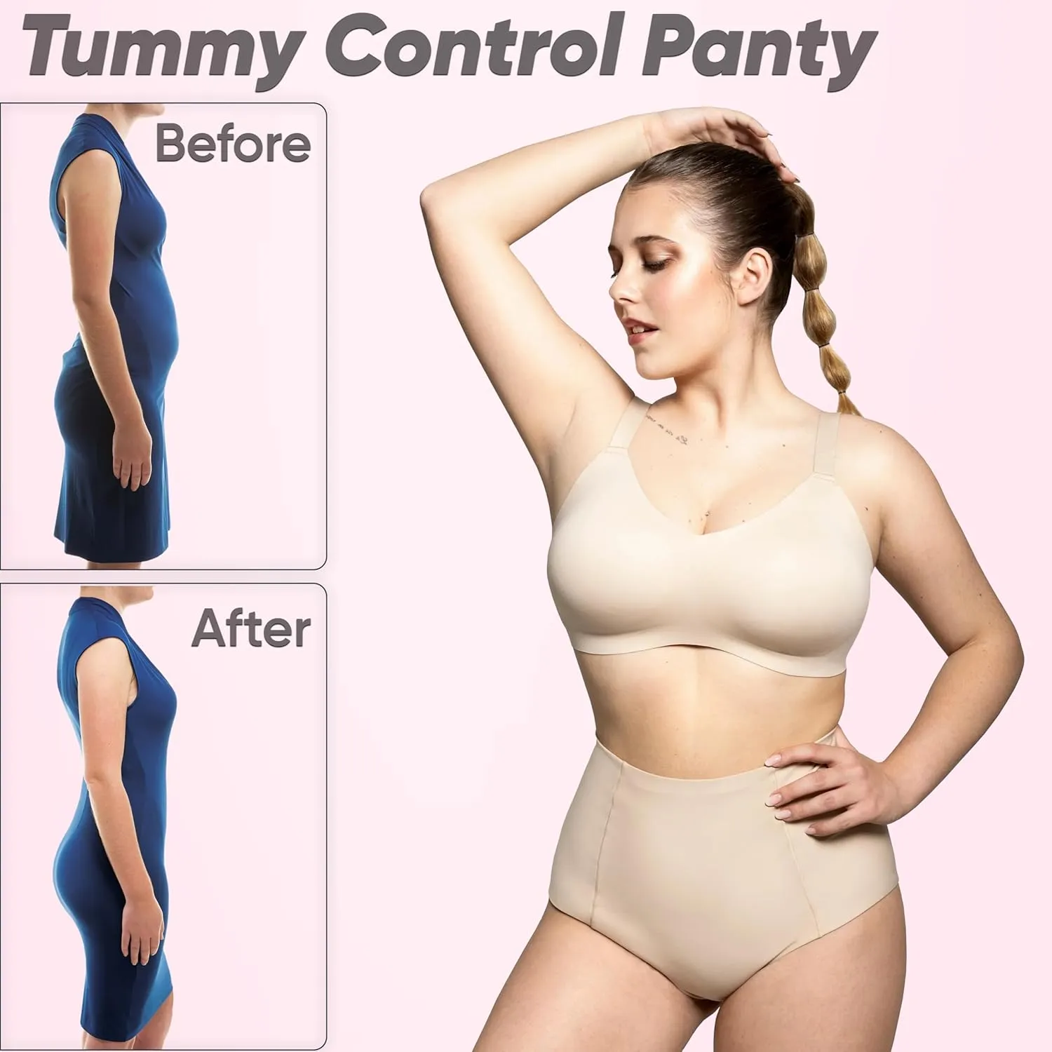 kaeruskin Eco Sustainable Tummy Control Underwear for Women - High Waisted Shapewear Panties - Breathable & Stretchy Girdle