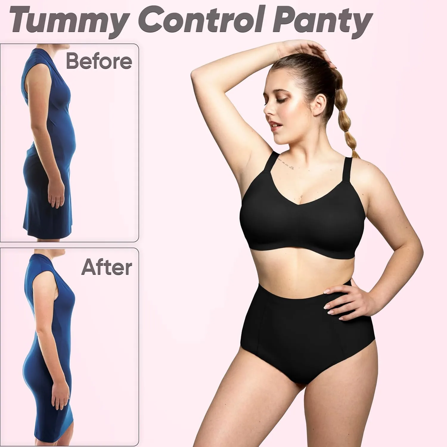 kaeruskin Eco Sustainable Tummy Control Underwear for Women - High Waisted Shapewear Panties - Breathable & Stretchy Girdle