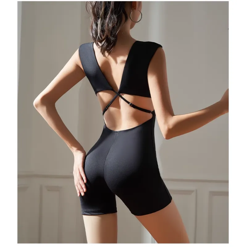 KULAI Yoga Pilates Backless Fitted Jumpsuit
