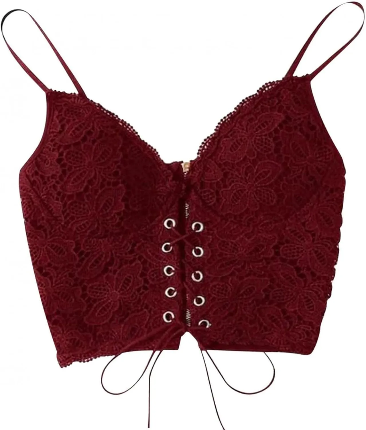 Lace Bralette for Women Sexy Spaghetti Strap Breathable Tank Top V Neck Push up Slim Fit Basic Vest Women Sport Bras
