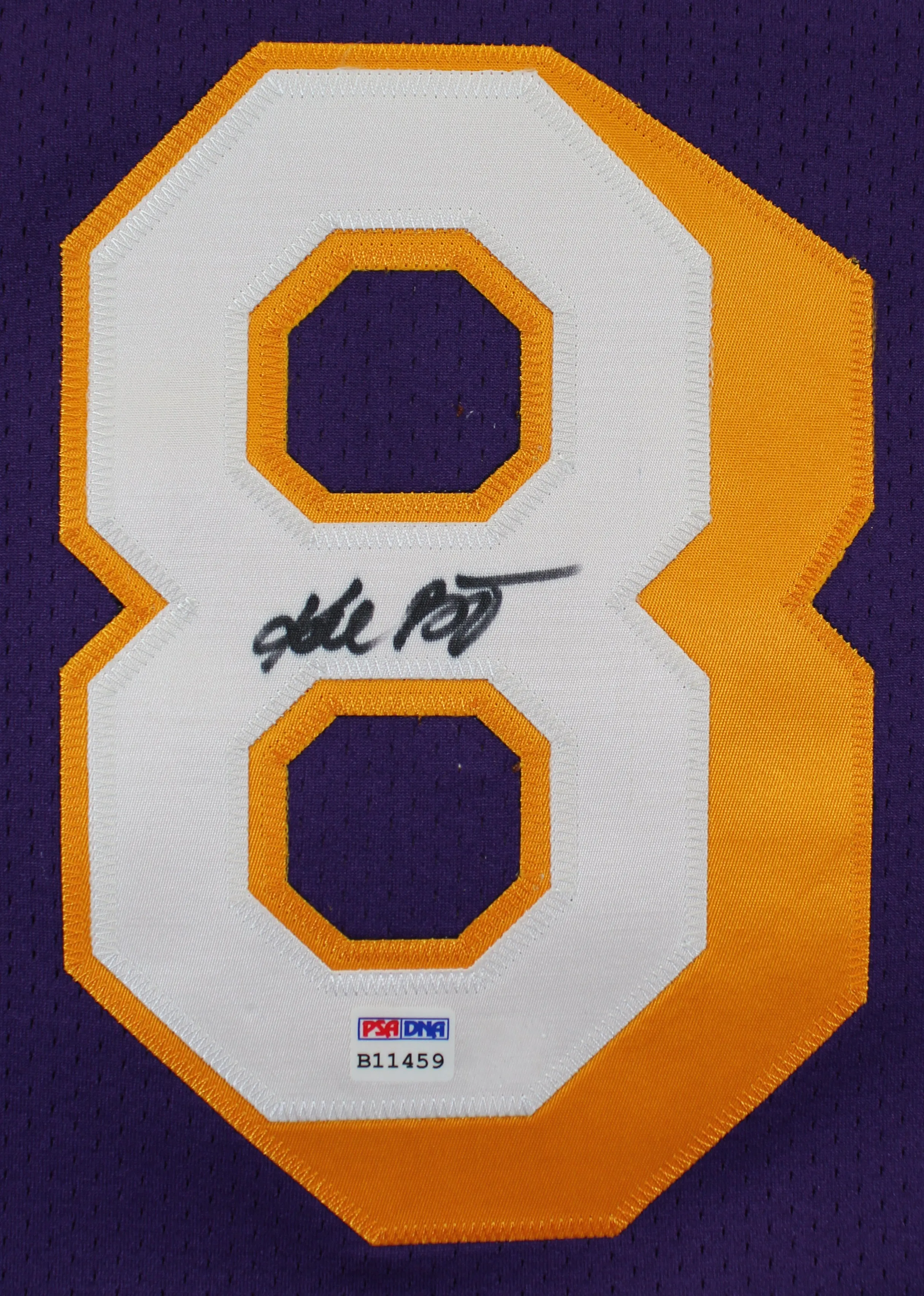 Lakers Kobe Bryant Signed Purple M&N 1996-97 TB HWC Authentic Jersey PSA #B11459