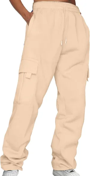 LCMTWX Baggy Sweatpants for Women with Pockets Comfortable High Waisted Jogging Pants with High Waisted Casual Sweat