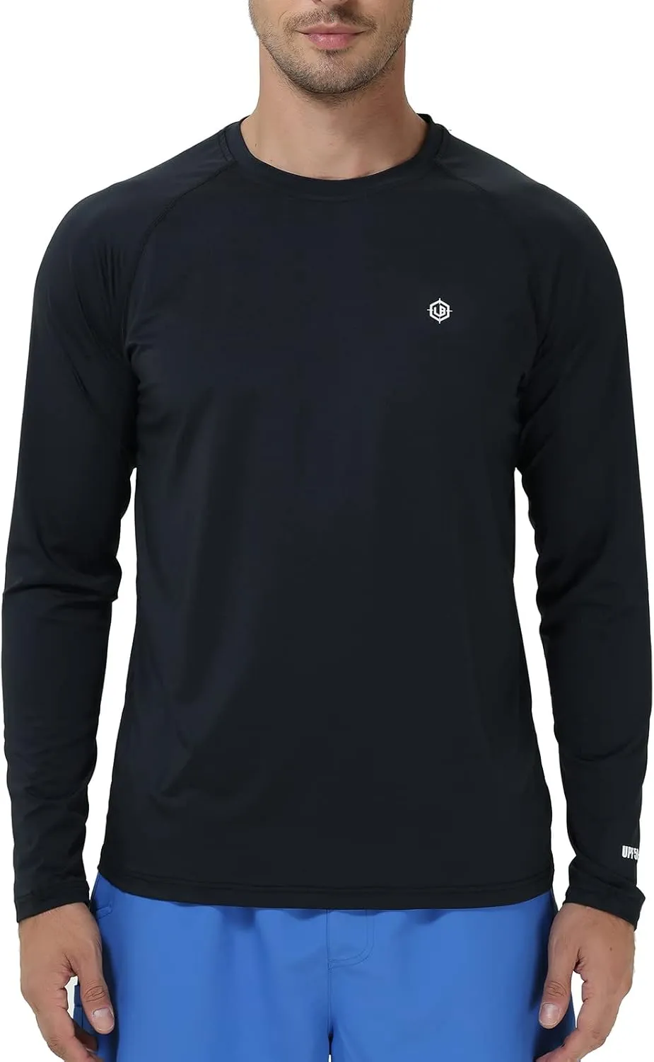 Lightbare Men’s UPF 50  UV Sun Protection Lightweight Long Sleeve T-Shirt Quick Dry for Outdoor Hiking Running