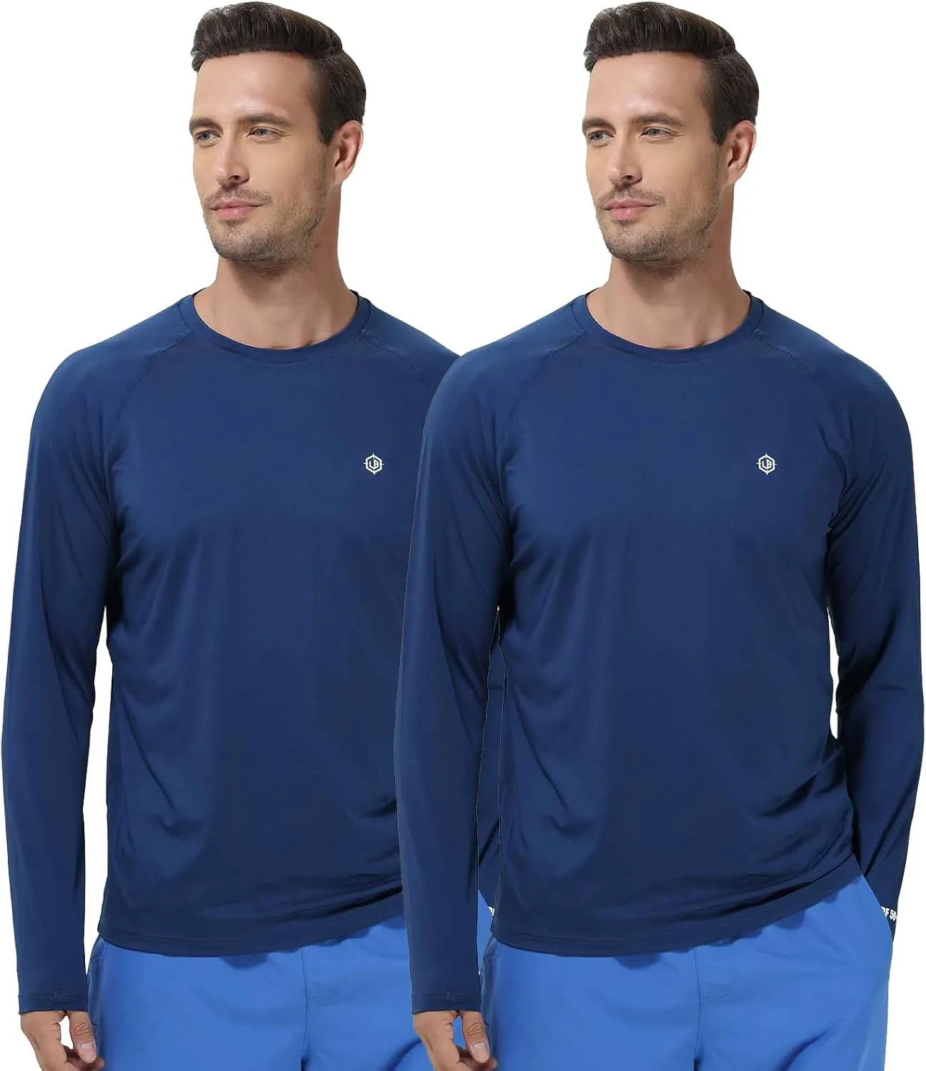Lightbare Men’s UPF 50  UV Sun Protection Lightweight Long Sleeve T-Shirt Quick Dry for Outdoor Hiking Running